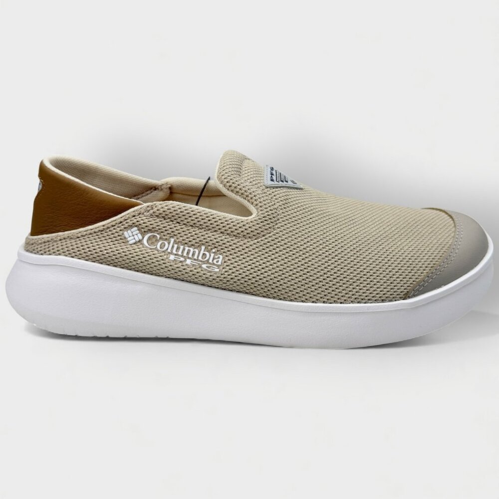 Columbia Men’s Boatside Vent PFG Boat Slip-On Shoes Canvas Tan Delta Size 8 - Picture 2 of 15